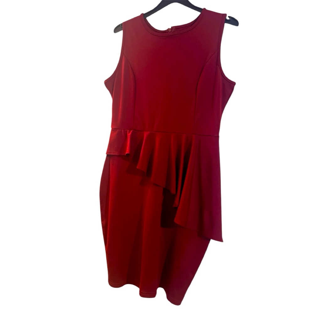 Beautiful, dark red peplum dress. NWT